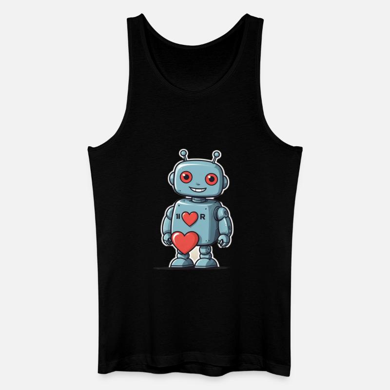 I Love Robots - Männer Bio Tank Top - Schwarz