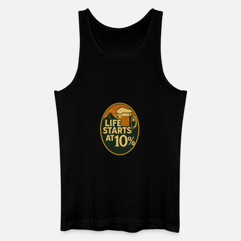 Das Leben beginnt bei 10% - Männer Bio Tank Top - Schwarz
