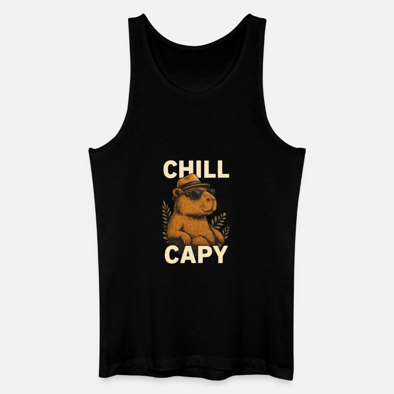 Chill Capybara Style - Männer Bio Tank Top - Schwarz