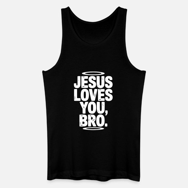 Jesus liebt dich, Bruder - Männer Bio Tank Top - Schwarz