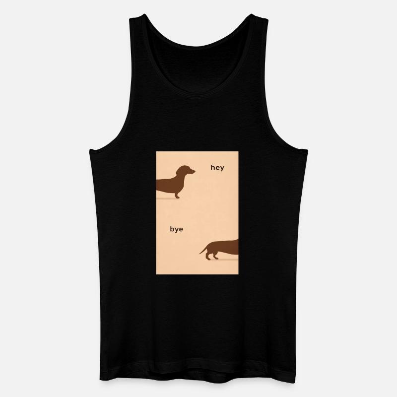 Hey Bye Dackel – Lustiges Hundeposter - Männer Bio Tank Top - Schwarz