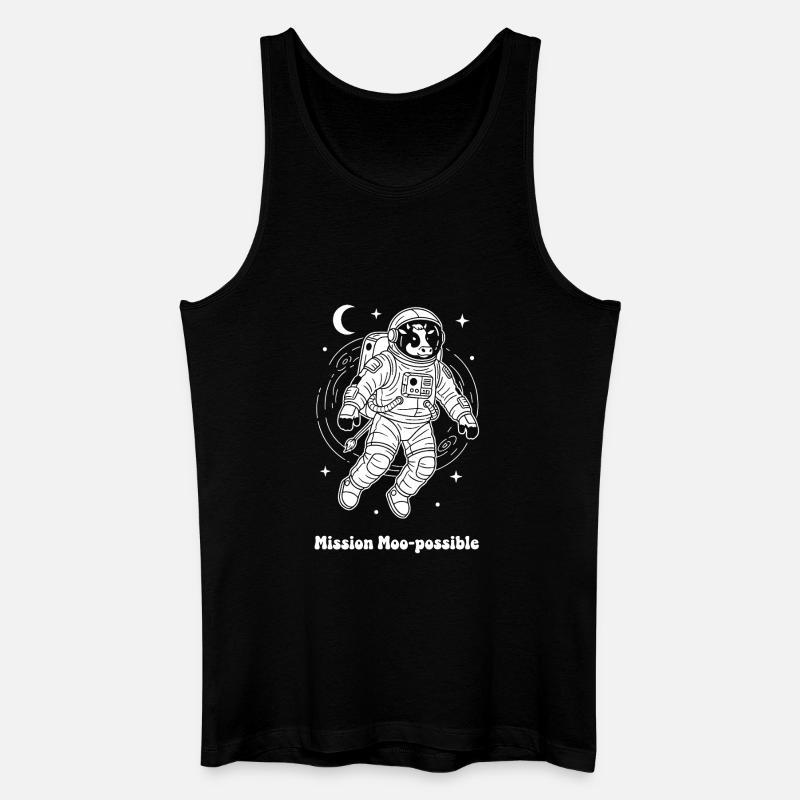 Kuh Astronaut Mission Moo-possible - Männer Bio Tank Top - Schwarz