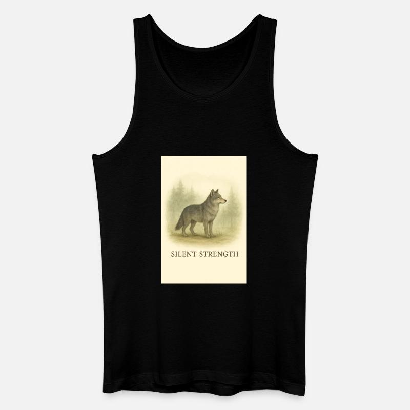 Stiller Machtwolf - Männer Bio Tank Top - Schwarz