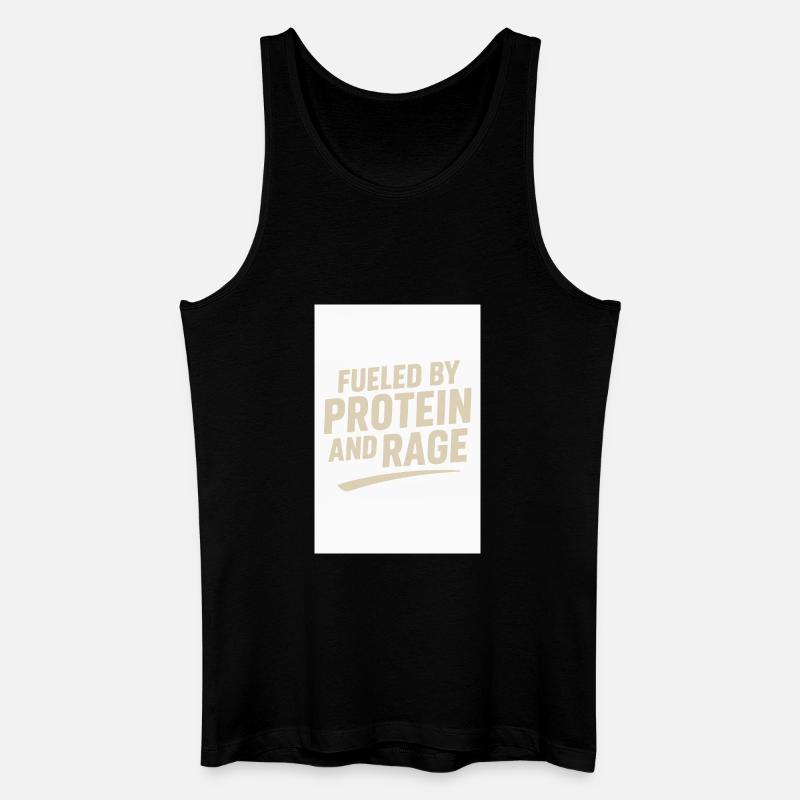 Fueled by Protein and Rage - Männer Bio Tank Top - Schwarz