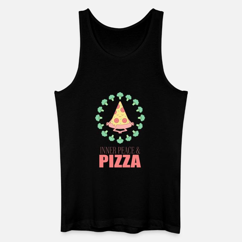 Inner Peace Pizza Yoga - Männer Bio Tank Top - Schwarz
