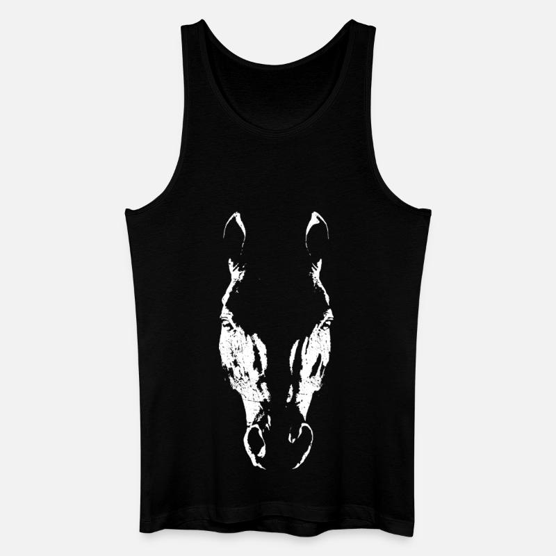 Minimalistische Pferdekopf-Silhouette - Männer Bio Tank Top - Schwarz