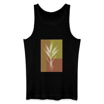 Weizen Ähren Line Art – Naturmotiv - Männer Bio Tank Top - Schwarz - Vorne
