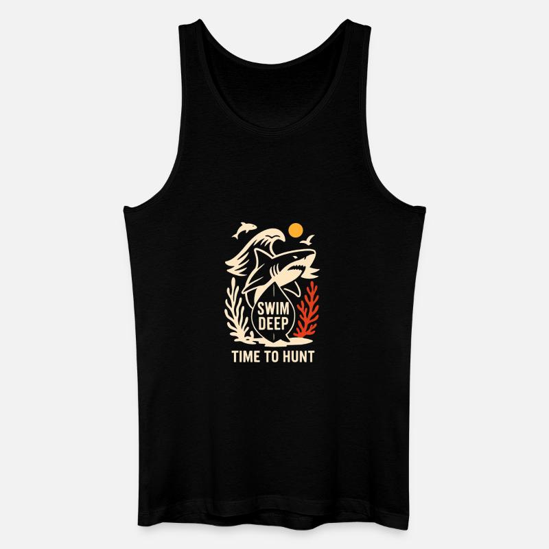 Tiefe Jagd Unterwasser Hai Szene - Männer Bio Tank Top - Schwarz