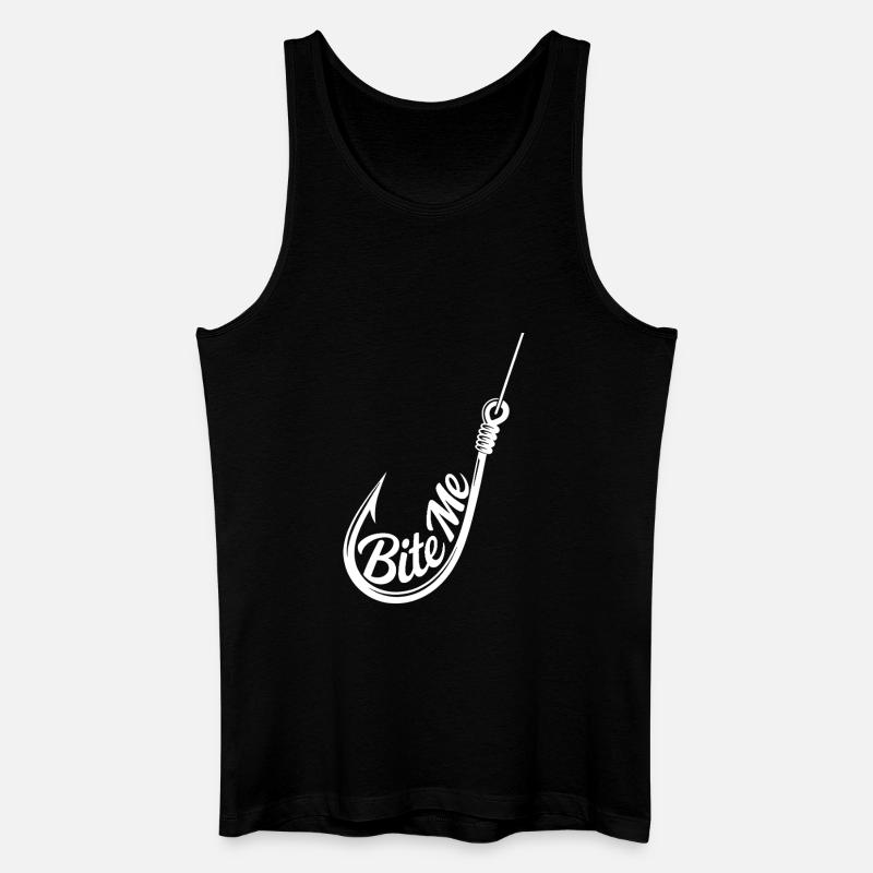 Bite Me Hook Silhouette Tee - Men’s Organic Tank Top - black