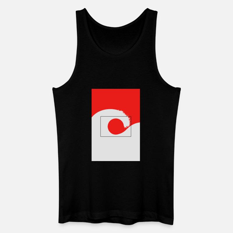 Japan Wave Minimal Poster Design - Männer Bio Tank Top - Schwarz