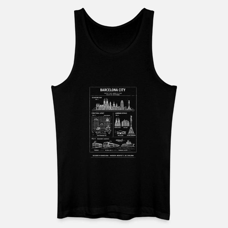 Modèle de la Skyline de Barcelone - Débardeur bio Homme - noir