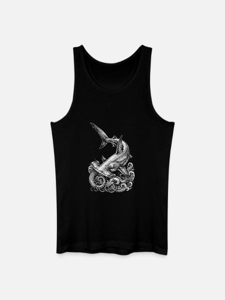 Conception du requin-marteau - Débardeur bio Homme - noir