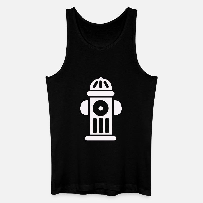 Feuerhydrant Silhouette Linienminimal - Männer Bio Tank Top - Schwarz