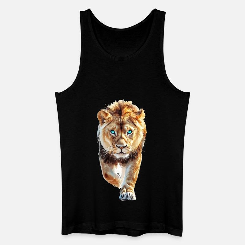 Löwe - Männer Bio Tank Top - Schwarz