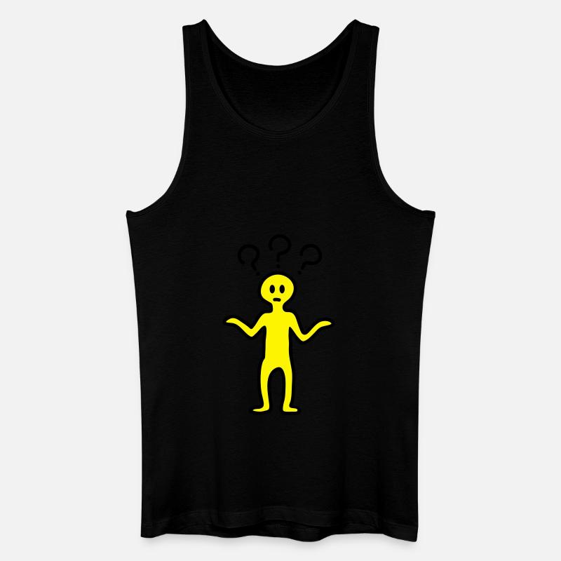 Fragezeichen Männchen - Männer Bio Tank Top - Schwarz