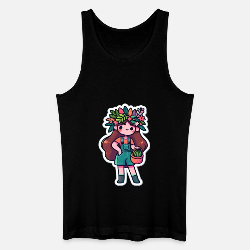 PFLANZEN-DAME - Männer Bio Tank Top - Schwarz