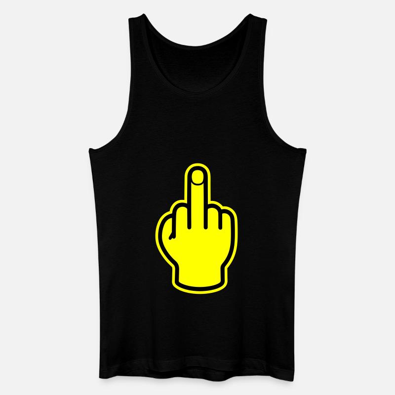 Mittelfinger Hand Provokativ - Männer Bio Tank Top - Schwarz