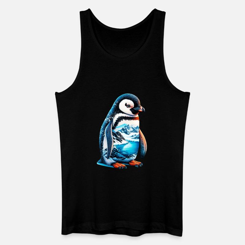 Pinguin - Männer Bio Tank Top - Schwarz