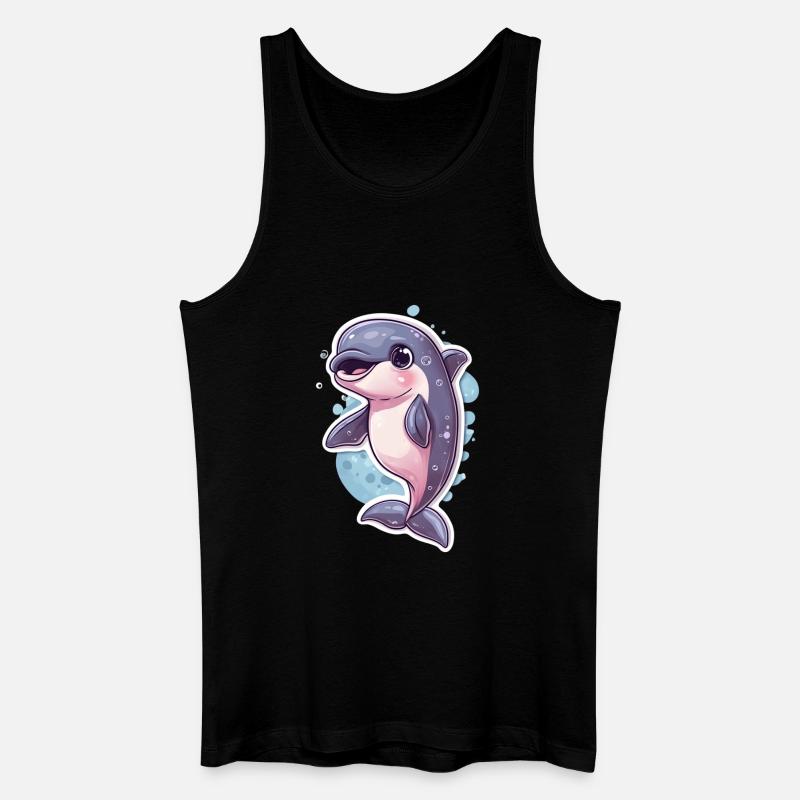Delfin - Männer Bio Tank Top - Schwarz