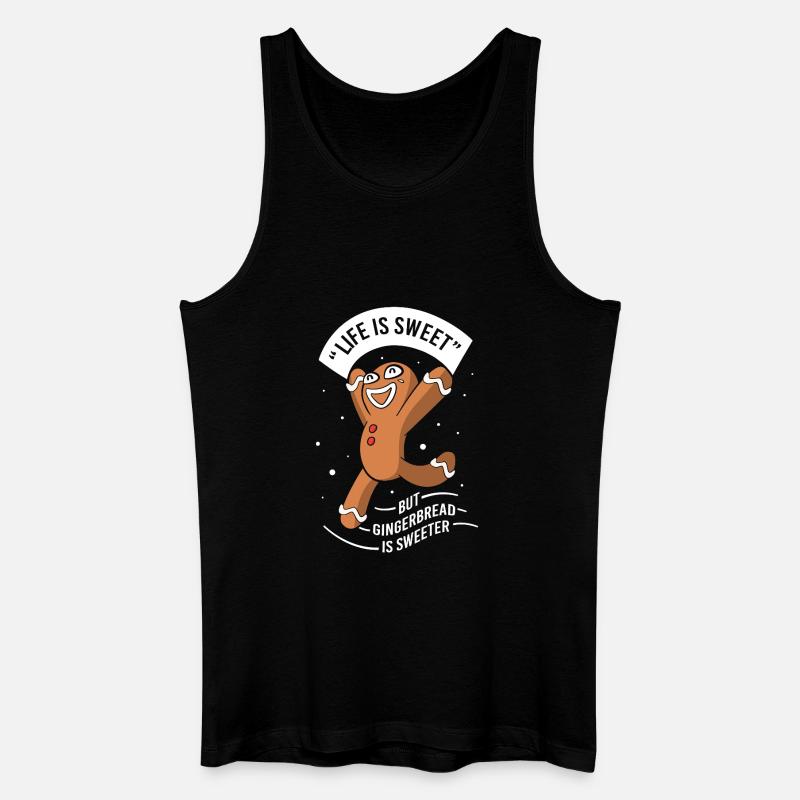 Lebkuchen Weihnachten Lebkuchenmann Gingerbread - Männer Bio Tank Top - Schwarz