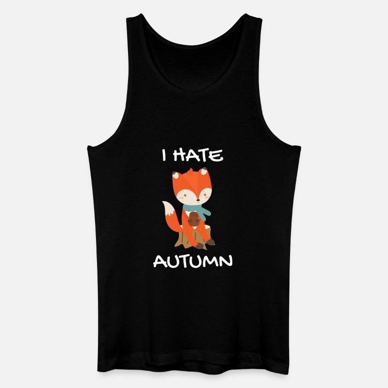 Ich Hasse Herbst Fuchs - Männer Bio Tank Top - Schwarz