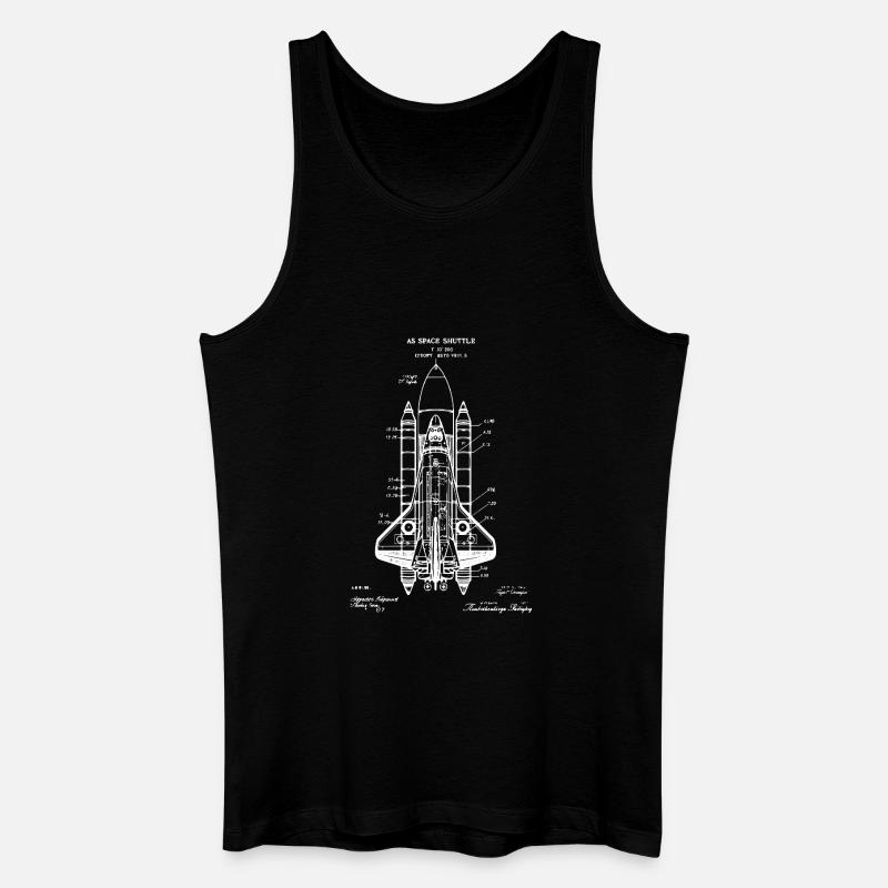 Space Shuttle-Bauplan - Männer Bio Tank Top - Schwarz