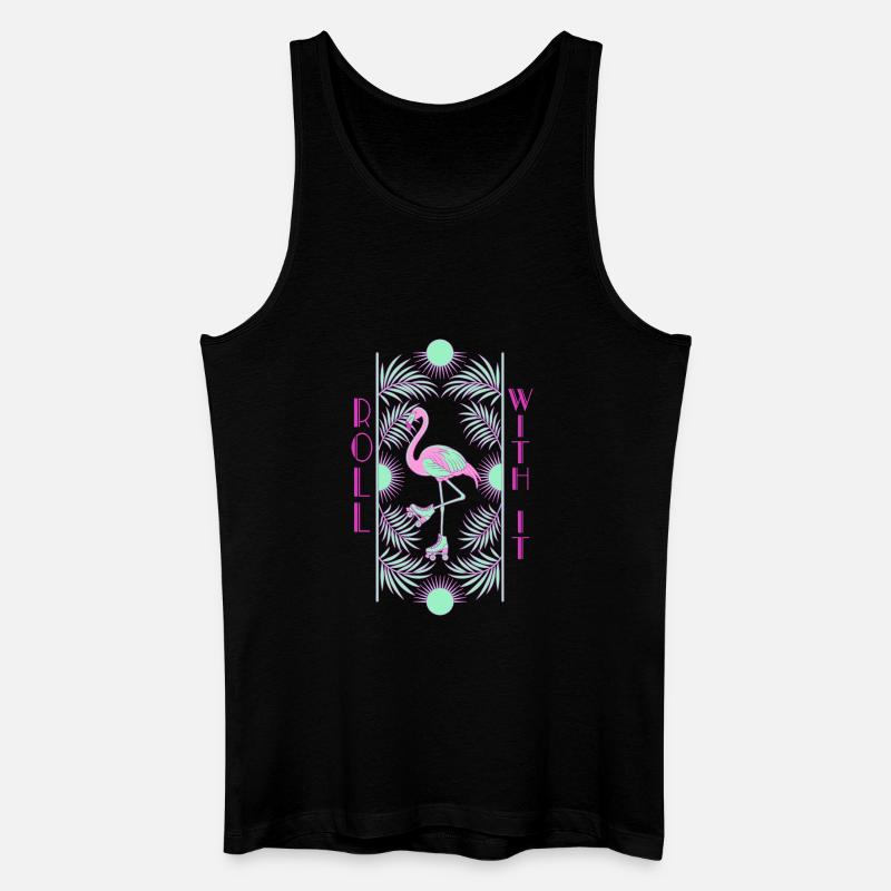 Roll With It Flamingo - Männer Bio Tank Top - Schwarz