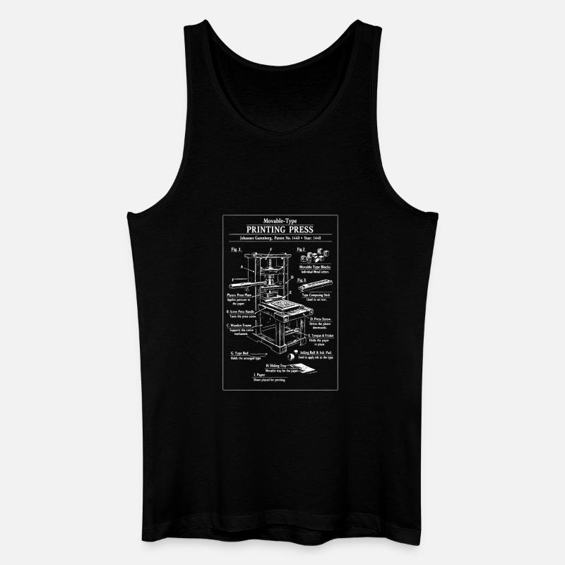 Plan d’impression classique - Débardeur bio Homme - noir