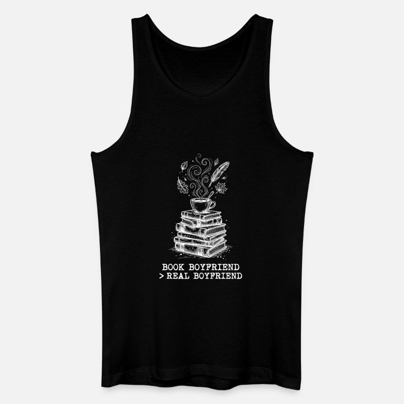 "Buchfreund > Echter Freund" ! - Männer Bio Tank Top - Schwarz