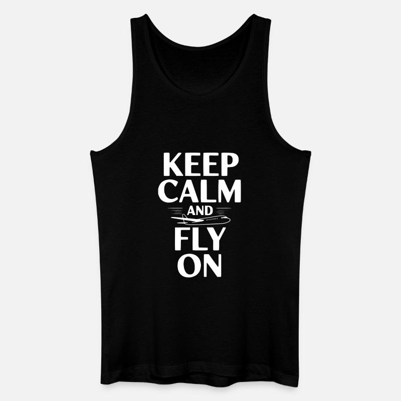 Keep Calm and Fly On - Men’s Organic Tank Top - black