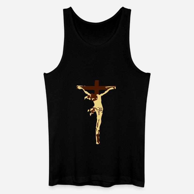 Jesus - Männer Bio Tank Top - Schwarz