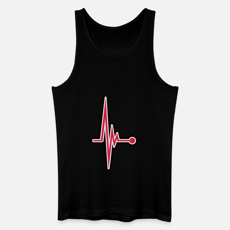 Heartbeat - Männer Bio Tank Top - Schwarz