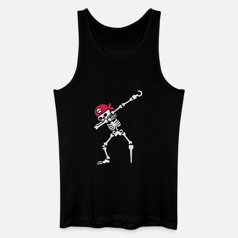 Dab / dabbing skeleton pirate - Männer Bio Tank Top - Schwarz