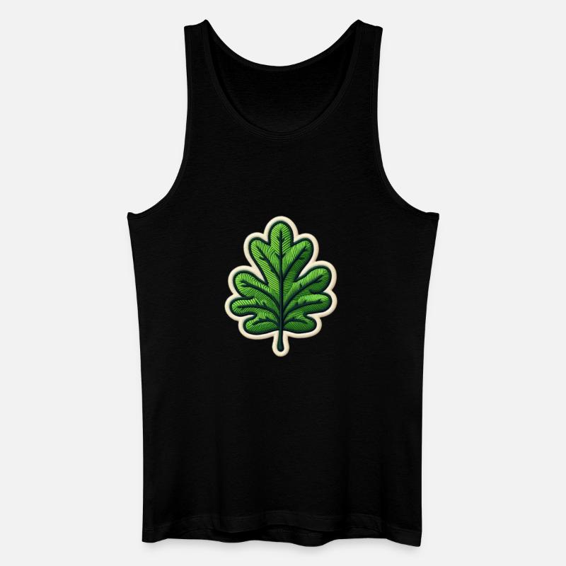 Grünes Blatt Patch - Männer Bio Tank Top - Schwarz
