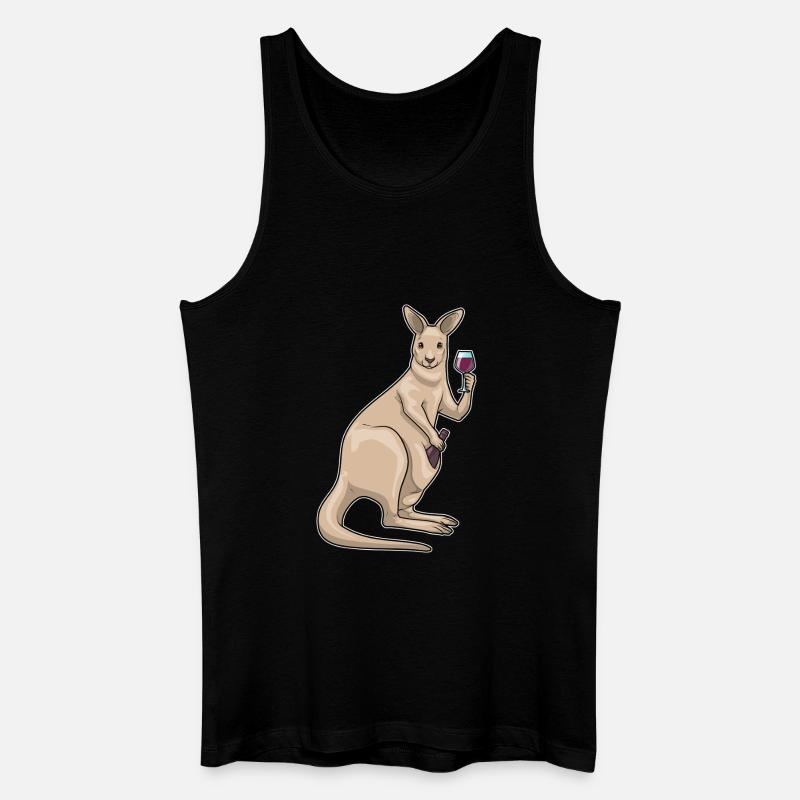 Kangaroo Red Wine - Men’s Organic Tank Top - black