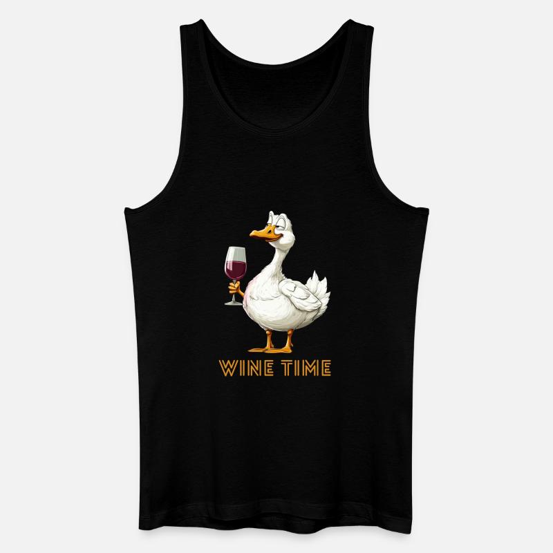 Gans Wine Time - Männer Bio Tank Top - Schwarz