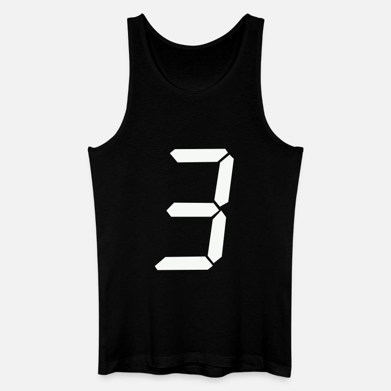 digitale_zahl_3 - Männer Bio Tank Top - Schwarz