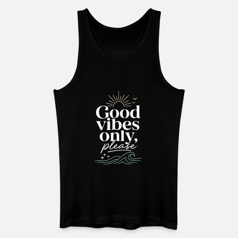 Gute Vibes Nur Bitte – Sonne & Meer - Männer Bio Tank Top - Schwarz