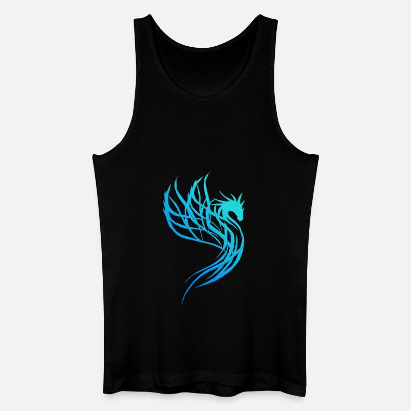 Blauer Wasser-Drache - Männer Bio Tank Top - Schwarz