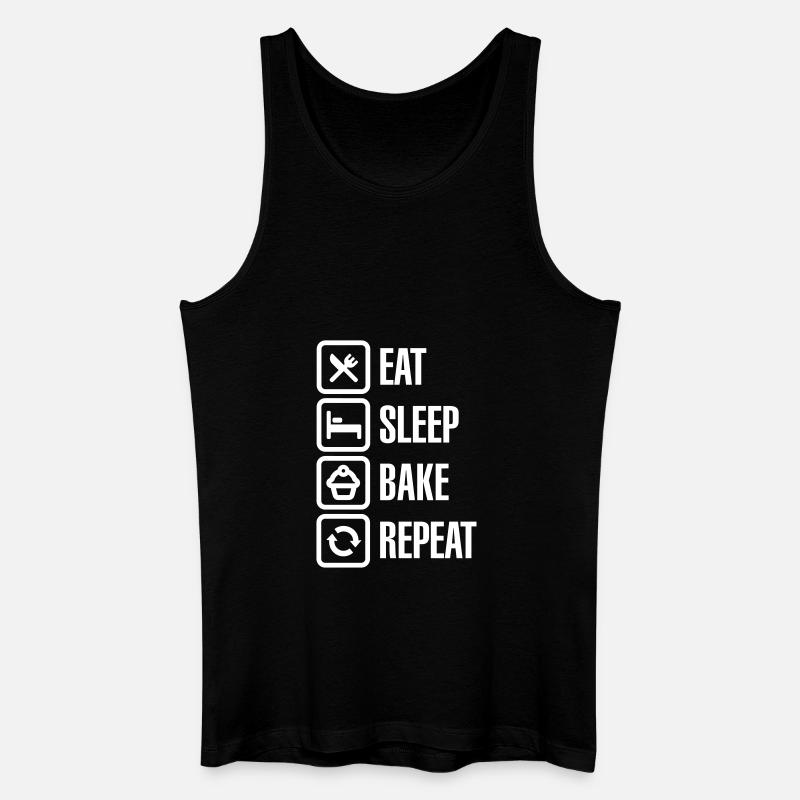 Eat Sleep Bake Repeat - Débardeur bio Homme - noir