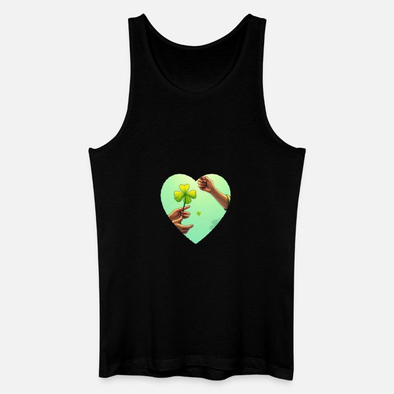 Händehalten Kleeblatt - Männer Bio Tank Top - Schwarz