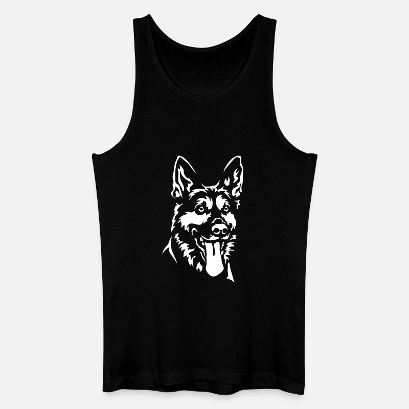 Deutscher Schäferhund Kopf - Männer Bio Tank Top - Schwarz