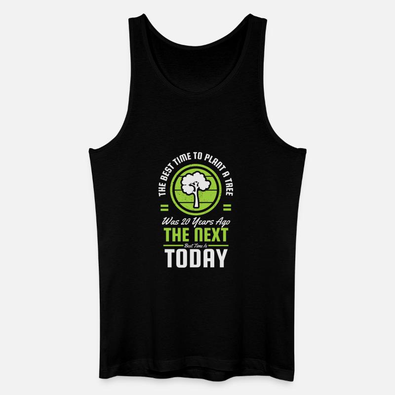 Nächster Zeitpunkt Heute Baumlogo - Männer Bio Tank Top - Schwarz