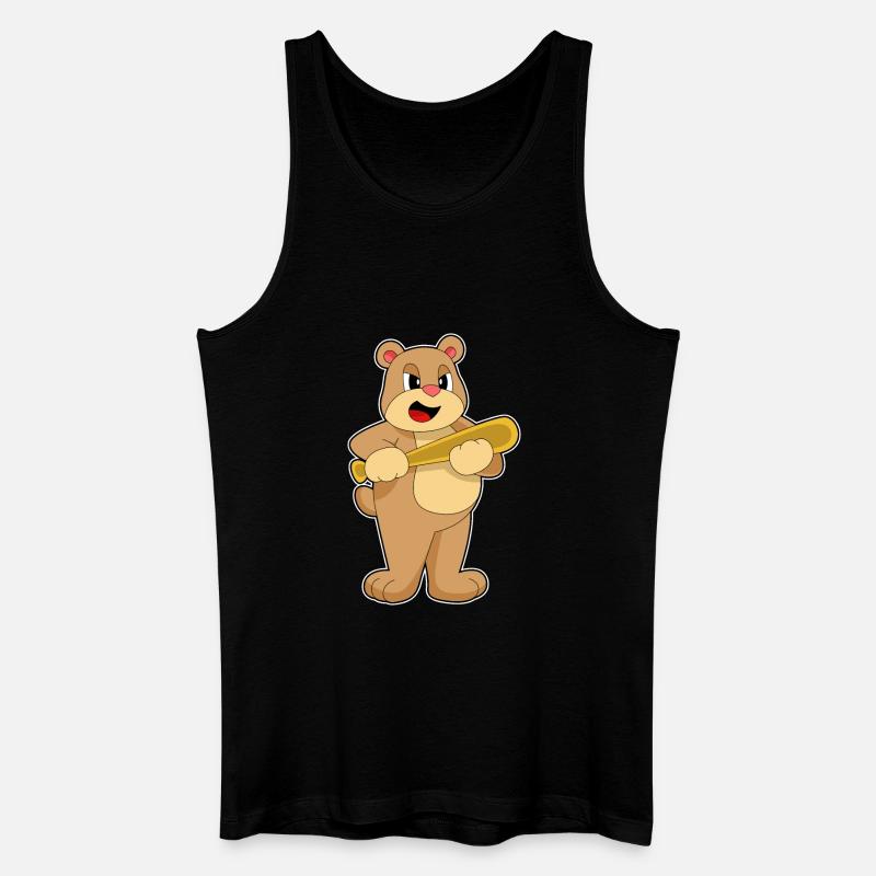 Batte de baseball Bear - Débardeur bio Homme - noir