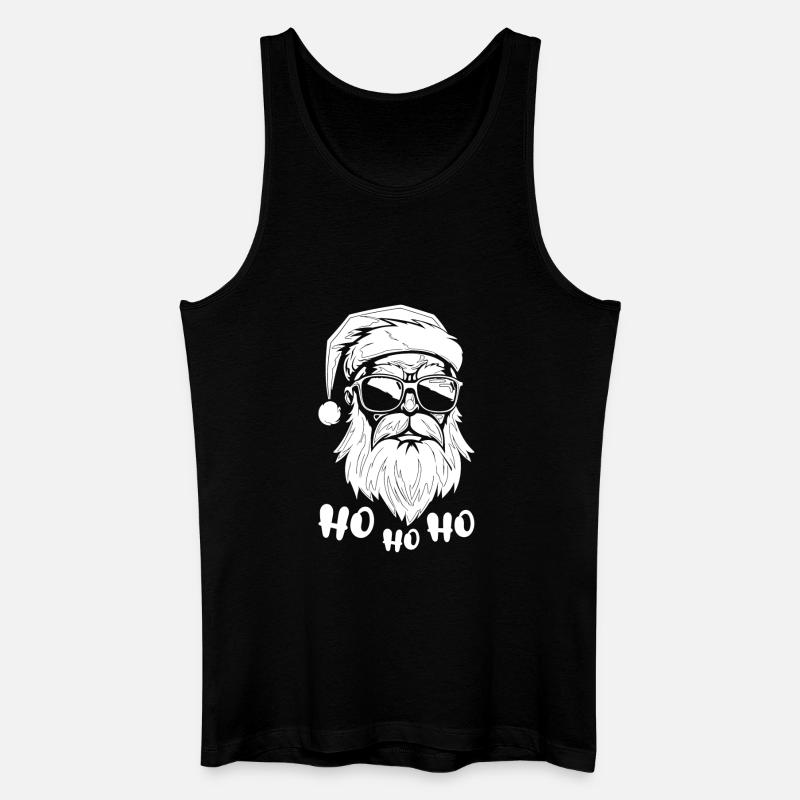Chilliger Santa mit Sonnenbrille HoHoHo - Männer Bio Tank Top - Schwarz