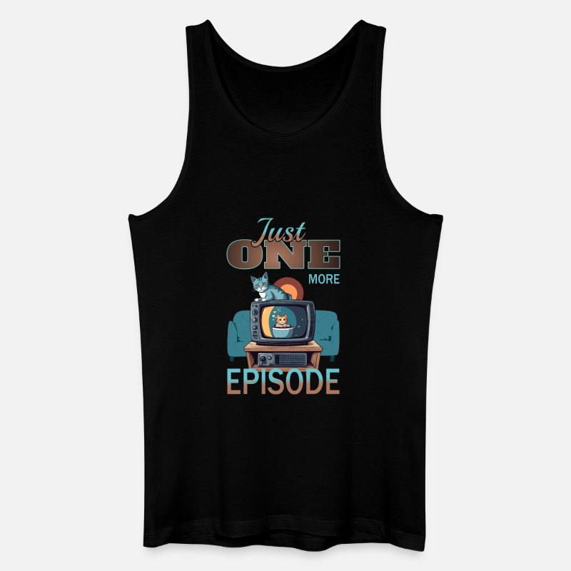 Katze auf Sendung - Männer Bio Tank Top - Schwarz