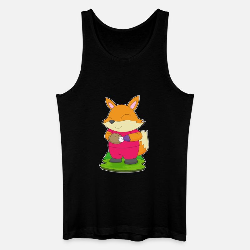 Fuchs Baseball Baseballhandschuh - Männer Bio Tank Top - Schwarz