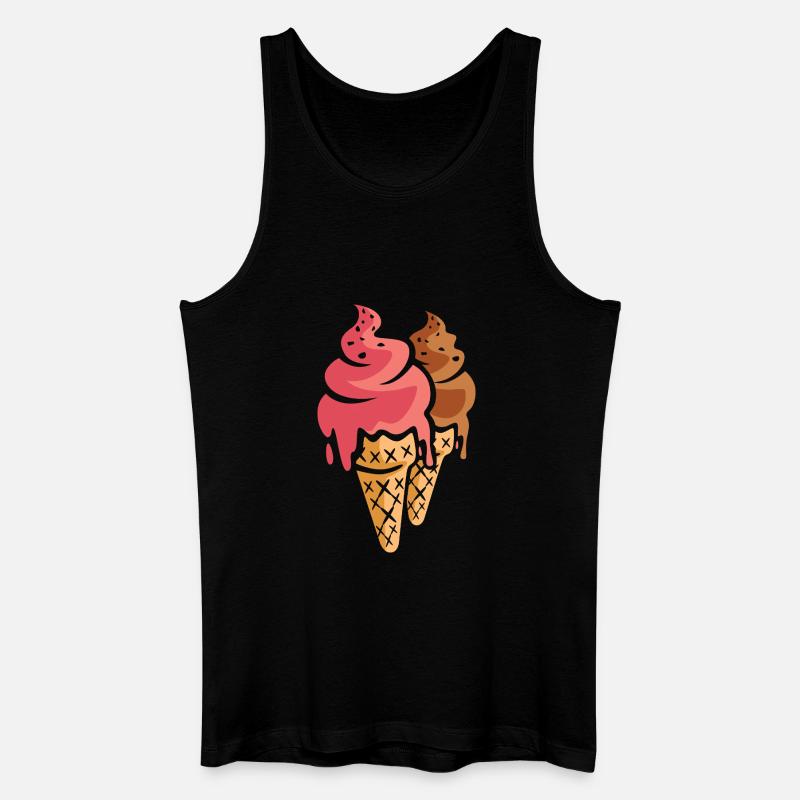 Zwei Eiscremes Cartoon Design - Männer Bio Tank Top - Schwarz