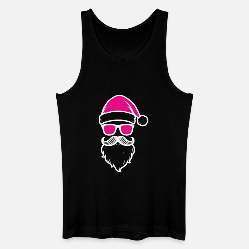 Pink Santa mit Sonnenbrillen - Männer Bio Tank Top - Schwarz