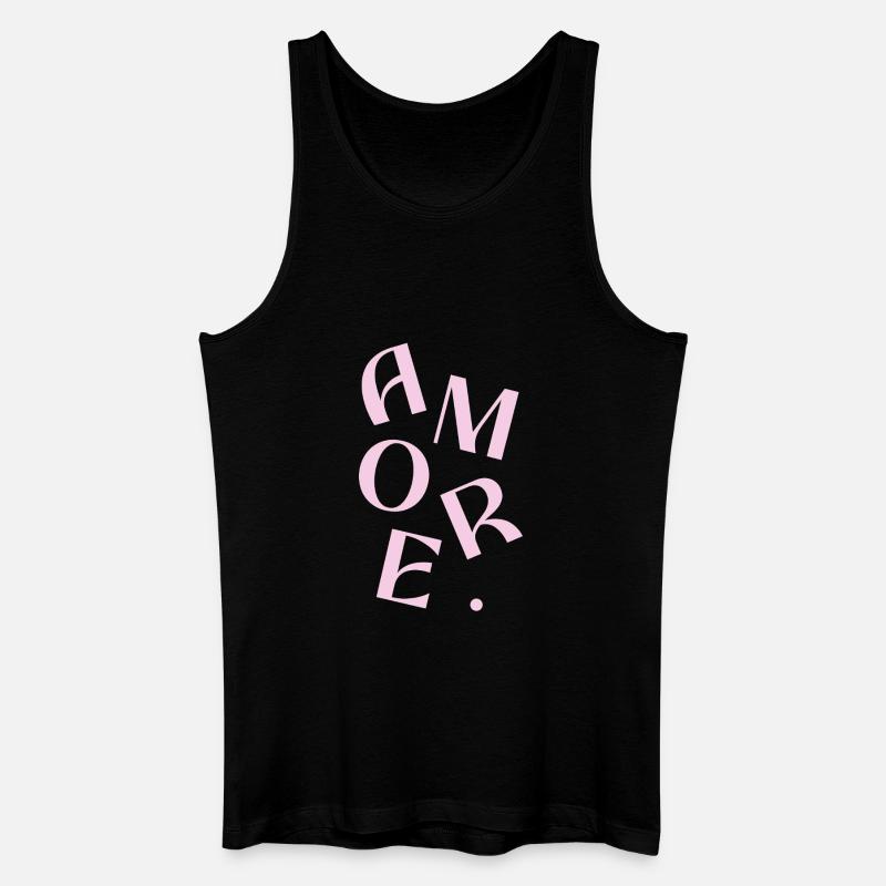 Conception de texte Pink Amore - Débardeur bio Homme - noir